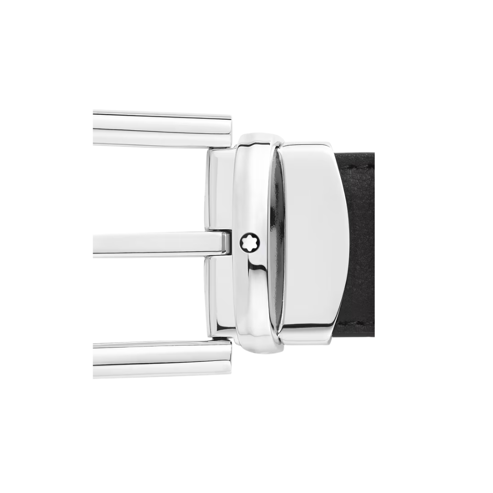 Horseshoe Buckle Black/blue 30 Reversible Leather Belt - Image 4